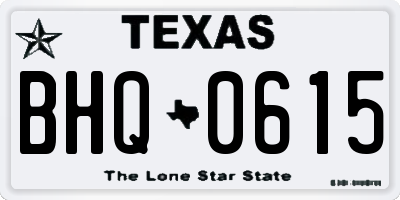 TX license plate BHQ0615