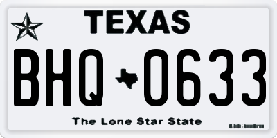 TX license plate BHQ0633