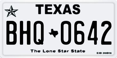 TX license plate BHQ0642