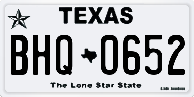 TX license plate BHQ0652