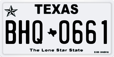 TX license plate BHQ0661