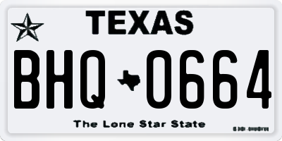 TX license plate BHQ0664