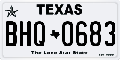 TX license plate BHQ0683