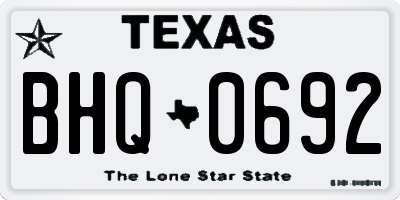 TX license plate BHQ0692