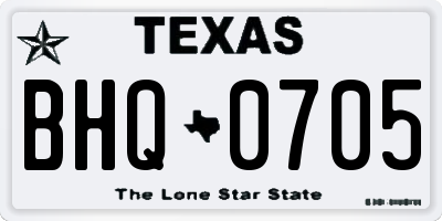 TX license plate BHQ0705