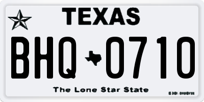 TX license plate BHQ0710