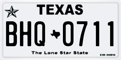 TX license plate BHQ0711