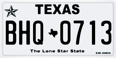 TX license plate BHQ0713