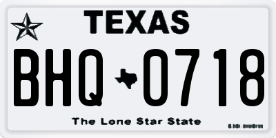 TX license plate BHQ0718