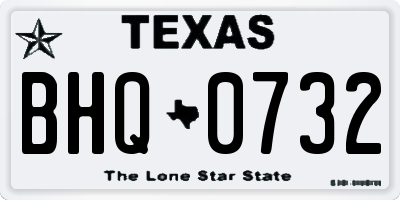 TX license plate BHQ0732