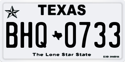 TX license plate BHQ0733