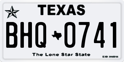 TX license plate BHQ0741