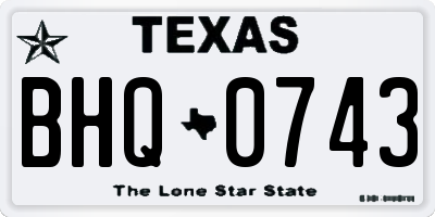TX license plate BHQ0743