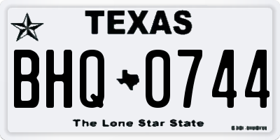 TX license plate BHQ0744