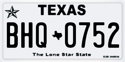 TX license plate BHQ0752