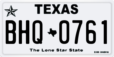 TX license plate BHQ0761
