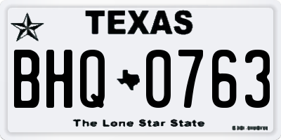 TX license plate BHQ0763
