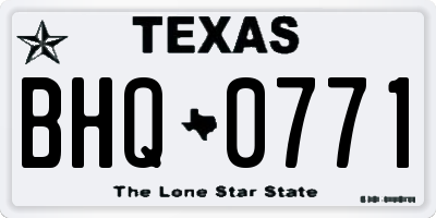 TX license plate BHQ0771