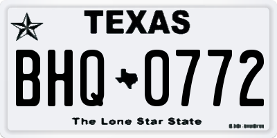 TX license plate BHQ0772