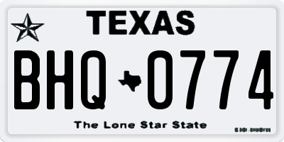 TX license plate BHQ0774