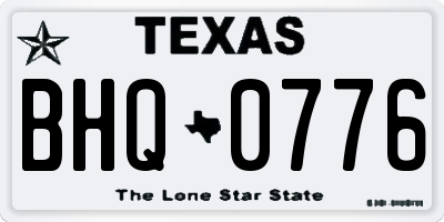 TX license plate BHQ0776