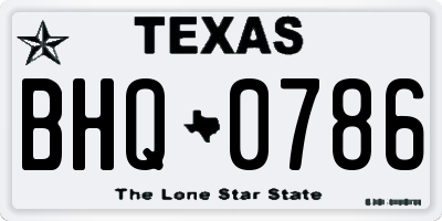 TX license plate BHQ0786