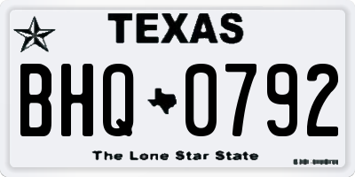 TX license plate BHQ0792