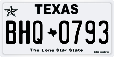 TX license plate BHQ0793