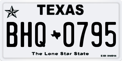 TX license plate BHQ0795