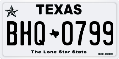 TX license plate BHQ0799
