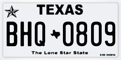 TX license plate BHQ0809