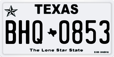 TX license plate BHQ0853