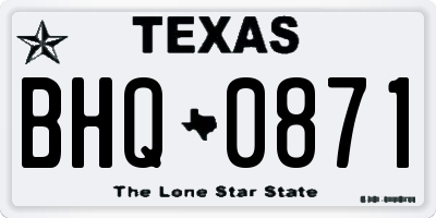 TX license plate BHQ0871