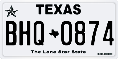 TX license plate BHQ0874