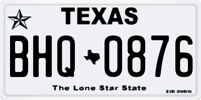 TX license plate BHQ0876