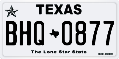 TX license plate BHQ0877