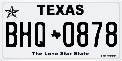 TX license plate BHQ0878