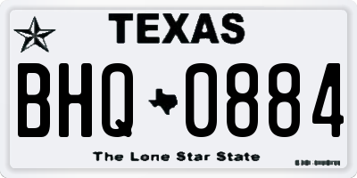 TX license plate BHQ0884