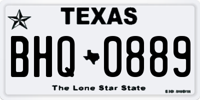 TX license plate BHQ0889