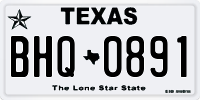 TX license plate BHQ0891
