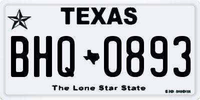 TX license plate BHQ0893