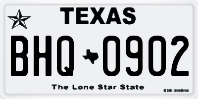 TX license plate BHQ0902