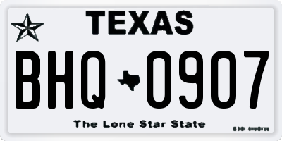 TX license plate BHQ0907