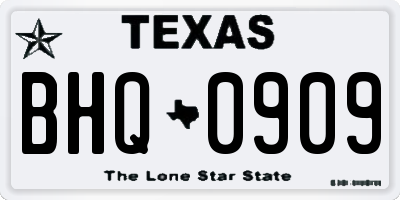 TX license plate BHQ0909