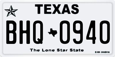 TX license plate BHQ0940