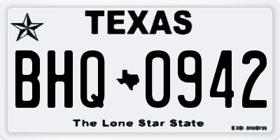 TX license plate BHQ0942