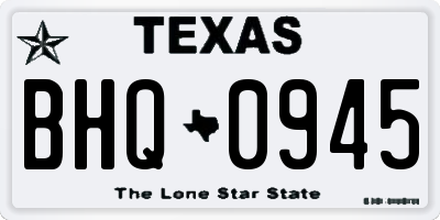 TX license plate BHQ0945