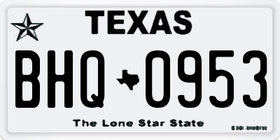 TX license plate BHQ0953