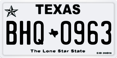 TX license plate BHQ0963
