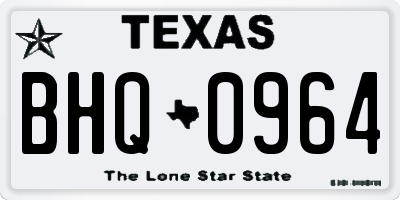 TX license plate BHQ0964
